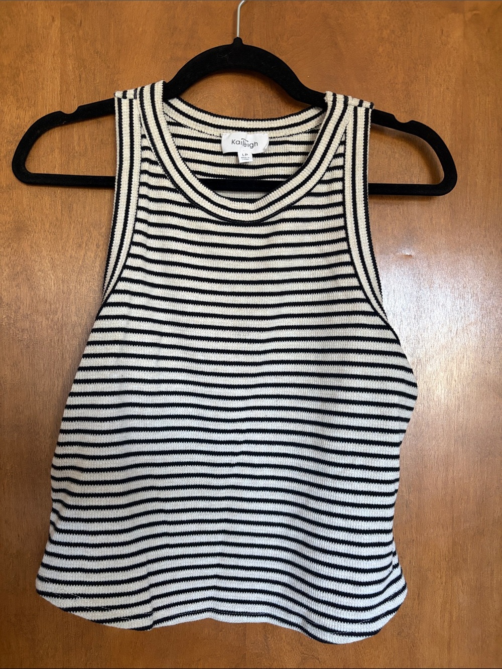 Kaileigh Black and White Striped Ribbed Tank